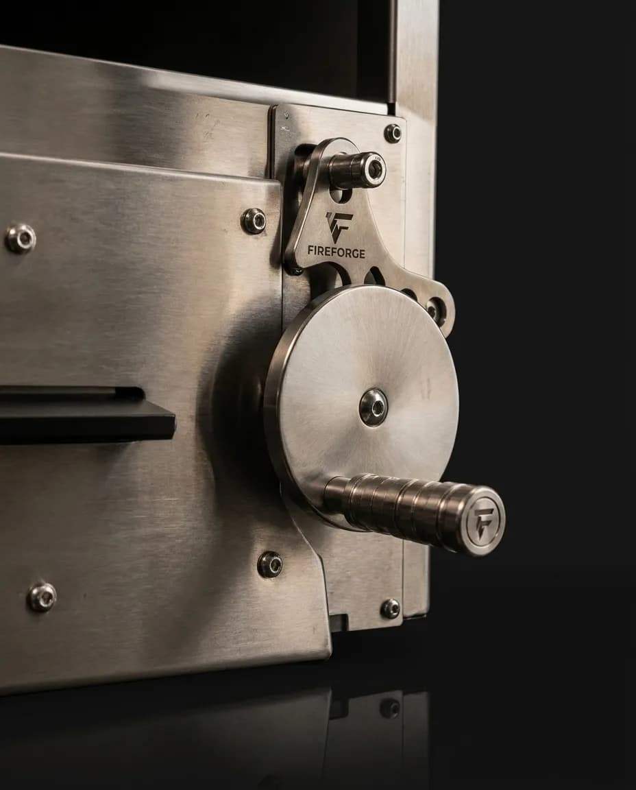 Detail of the Fireforge crank mechanism